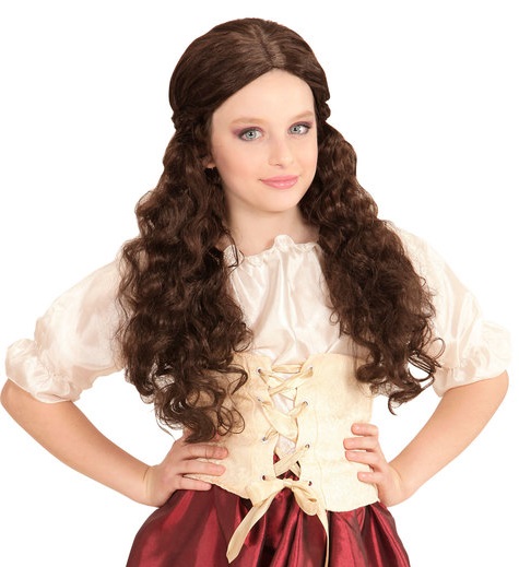Brown Medieval Wench Wig