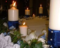 Rose Garland with Candles