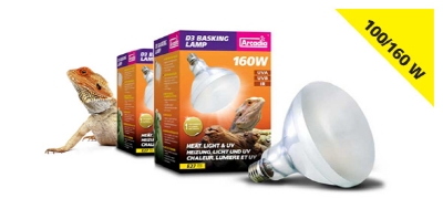 The D3 UV Basking lamp is a high performance lamp providing UVB, UVA visible light and heat from a single lamp.