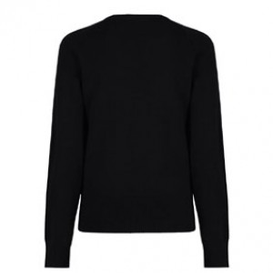 RKNSGIBLCOVNKP North Shore Girls Black Cotton V-Neck Knitted Pullover : from £21.99