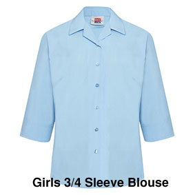 GI34SRCBLDL Girls, 3/4 Sleeve, Rever Collar, Twin Pack, Fitted Blouse : from £16.99