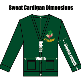ZCODBGSWCA26 Oakdene Primary Bottle Green Girls Sweat Cardigan : from £14.99