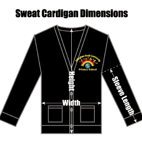 ZCBSBLSWCA26 Billingham South Black Girls Sweat Cardigan : from £14.99