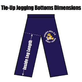 ZCPMEYNBTUJB Priors Mill Early Years Navy Blue Tie-Up Jogging Bottoms : from 12.99