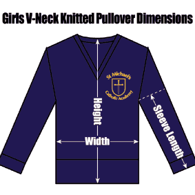 RKSMGINBCOVNKP St Michaels RC Girls Navy Blue Cotton V-Neck Knitted Pullover : from £21.99