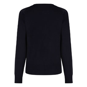 RKGFGIBLCOVNKP Grangefield Girls Black Cotton V-Neck Knitted Pullover : from £21.99