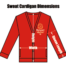 ISWPRESWCA26 Wynyard Primary Red Girls Sweat Cardigan : from £14.99