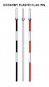 6ft red and white plastic flag pin
