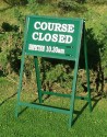 course closed a frame sign