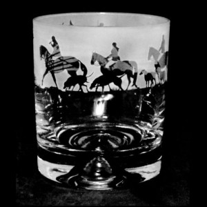 Hunting Crystal Whiskey Glass