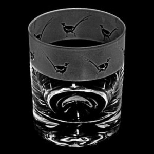Pheasant Crystal Whiskey Glass