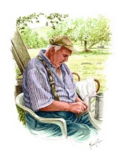 Marcus Govier in his cider orchard by Michael Cooper