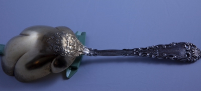 Silver Jelly Spoon Green Man Decoration 19c