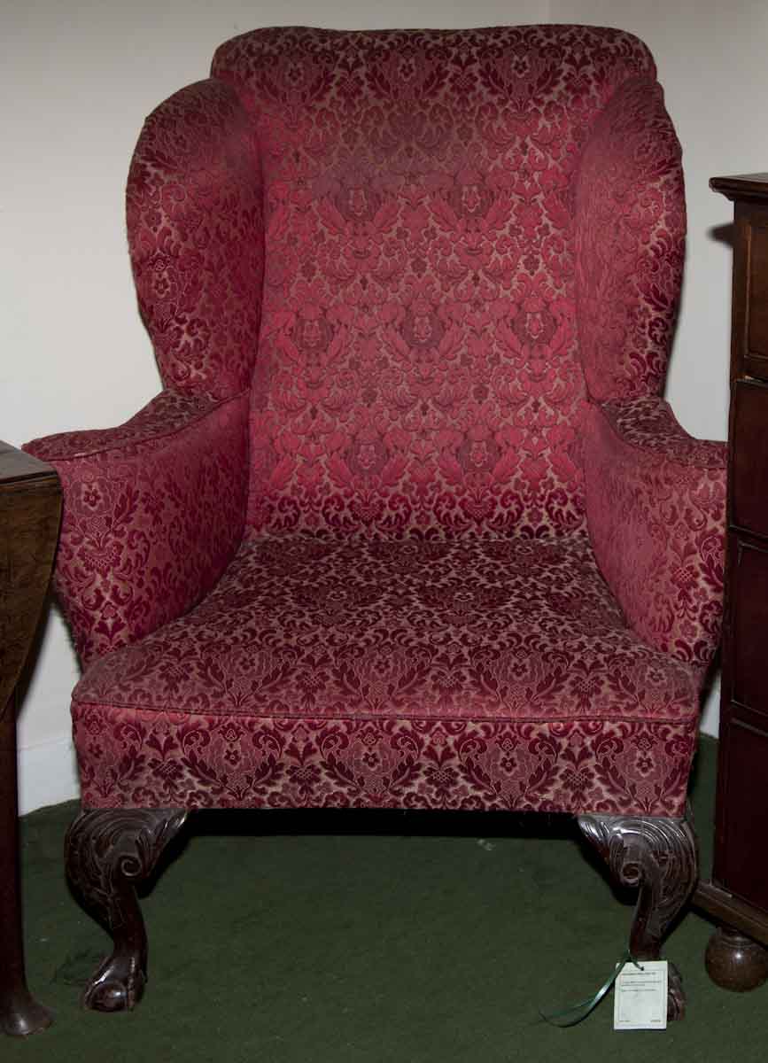 Victorian Upholstered Wing Chair 19c