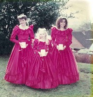 Beautiful Red Satin Bridesmaids
