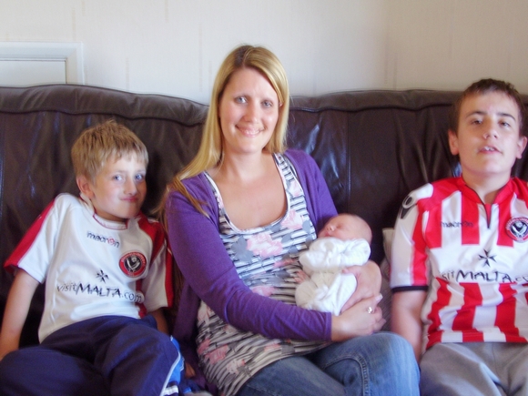 Emily Rose with Aunty Caz, Joe and Sam