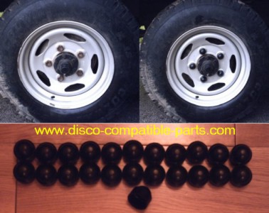 Land Rover Series Black Wheel Nut Covers x 23