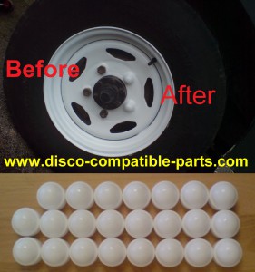 Land Rover Series White Wheel Nut Covers x 23