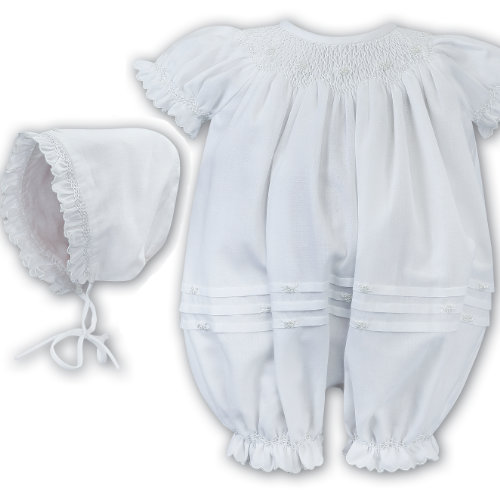 SLCHBUBO1194 Sarah Louise Christening Bubble & Bonnet Set : £74.99