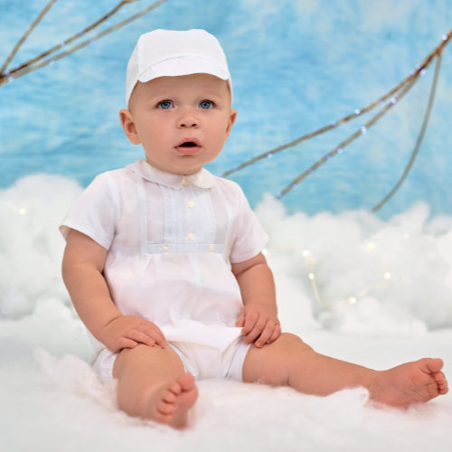 SLCHROCA2228 Sarah Louise Christening Romper & Cap : £59.99