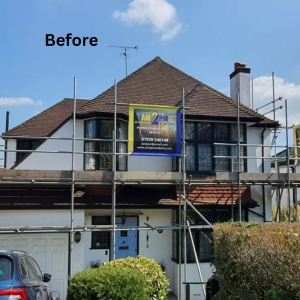 Before Roof cleaning and wall renovation