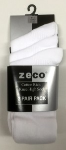 Knee High White Socks 3Pk