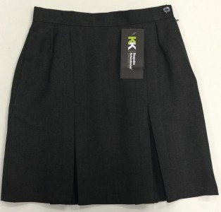 Long 4 Pleat Grey Skirt