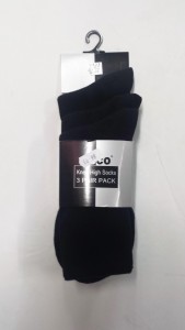 Knee High Black Socks 3Pk