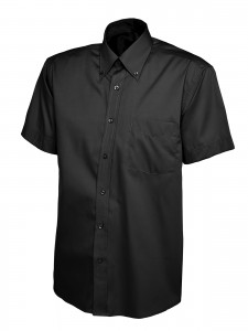 Mens Oxford Short Sleeve Shirt Black