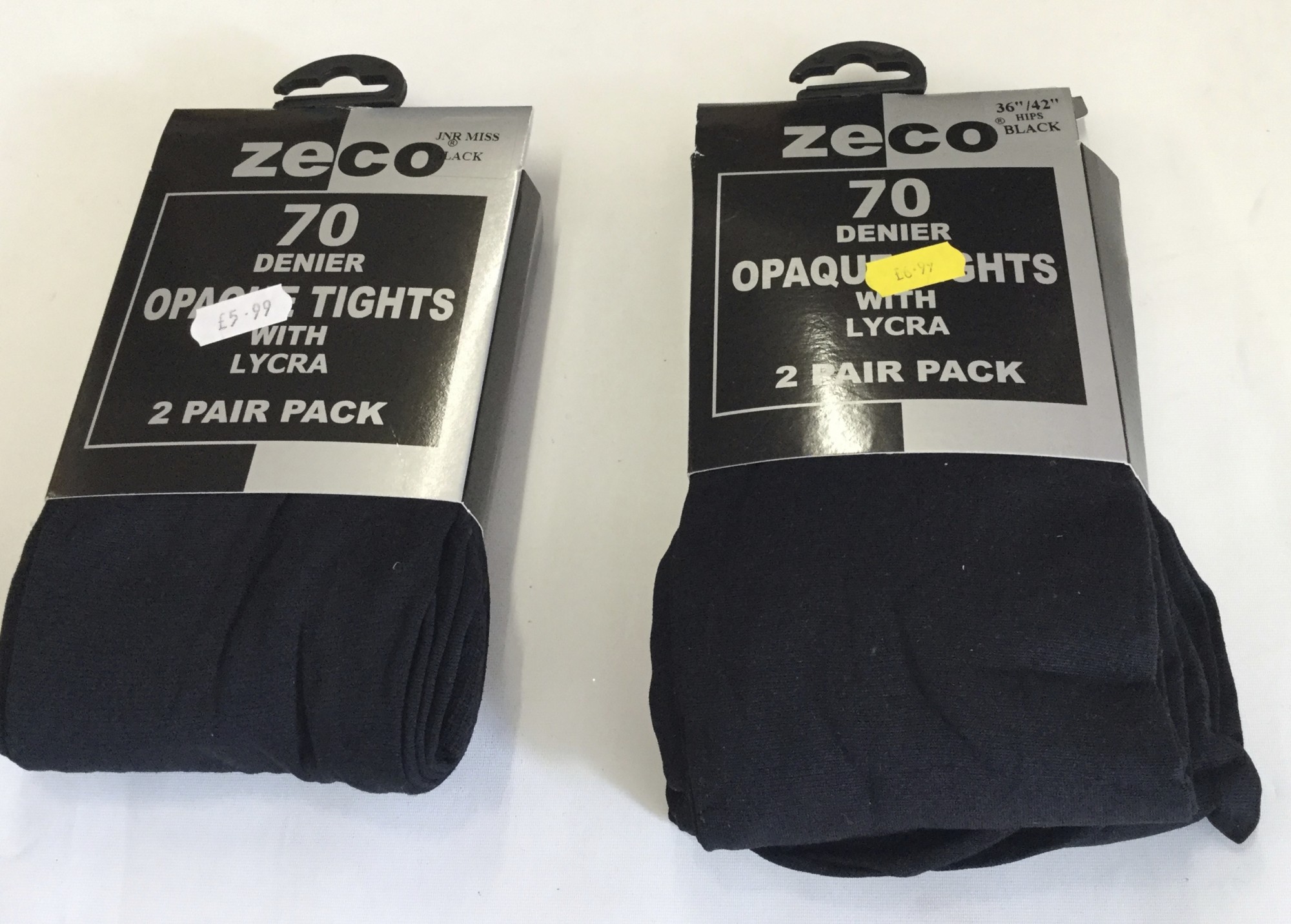 Pex 2 Pair Pack Black Opaque 70 Denier Tights