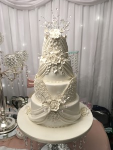 Stunning starlight backdrop with matching table skirt
