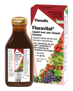 Floradix Florvital liquid iron and vitamin, no yeast no gluten 250ml