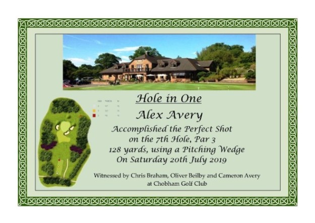 Hole-In-One Certificates | Supporting Brian House Children&rsquo;s Hospice