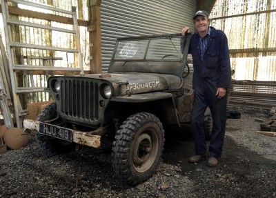 Barn find rusty ww2 jeep