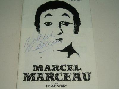 MARCEL MARCEAU     mime great   Autograph on programme   scarce