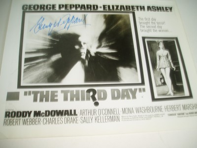 GEORGE PEPPARD        Autograph on film photograph