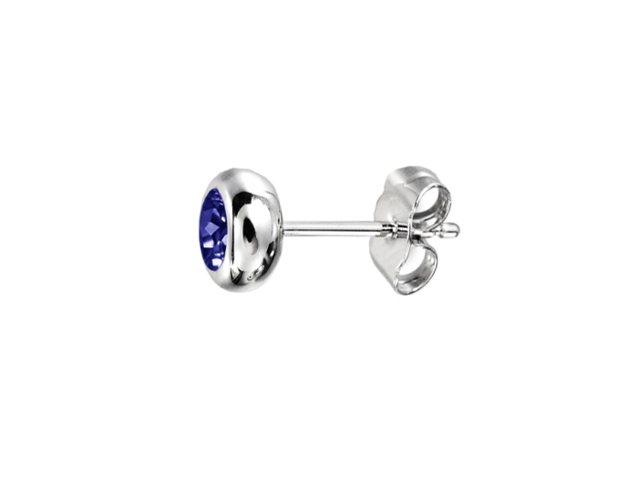 AM598C Silver Iolite Orbit Earrings