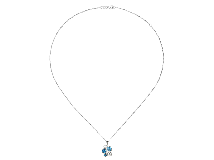 AM788Y Silver Fantasia Symphony Blue Necklace