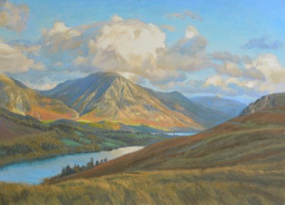'Loweswater, towards Grasmoor' pastel