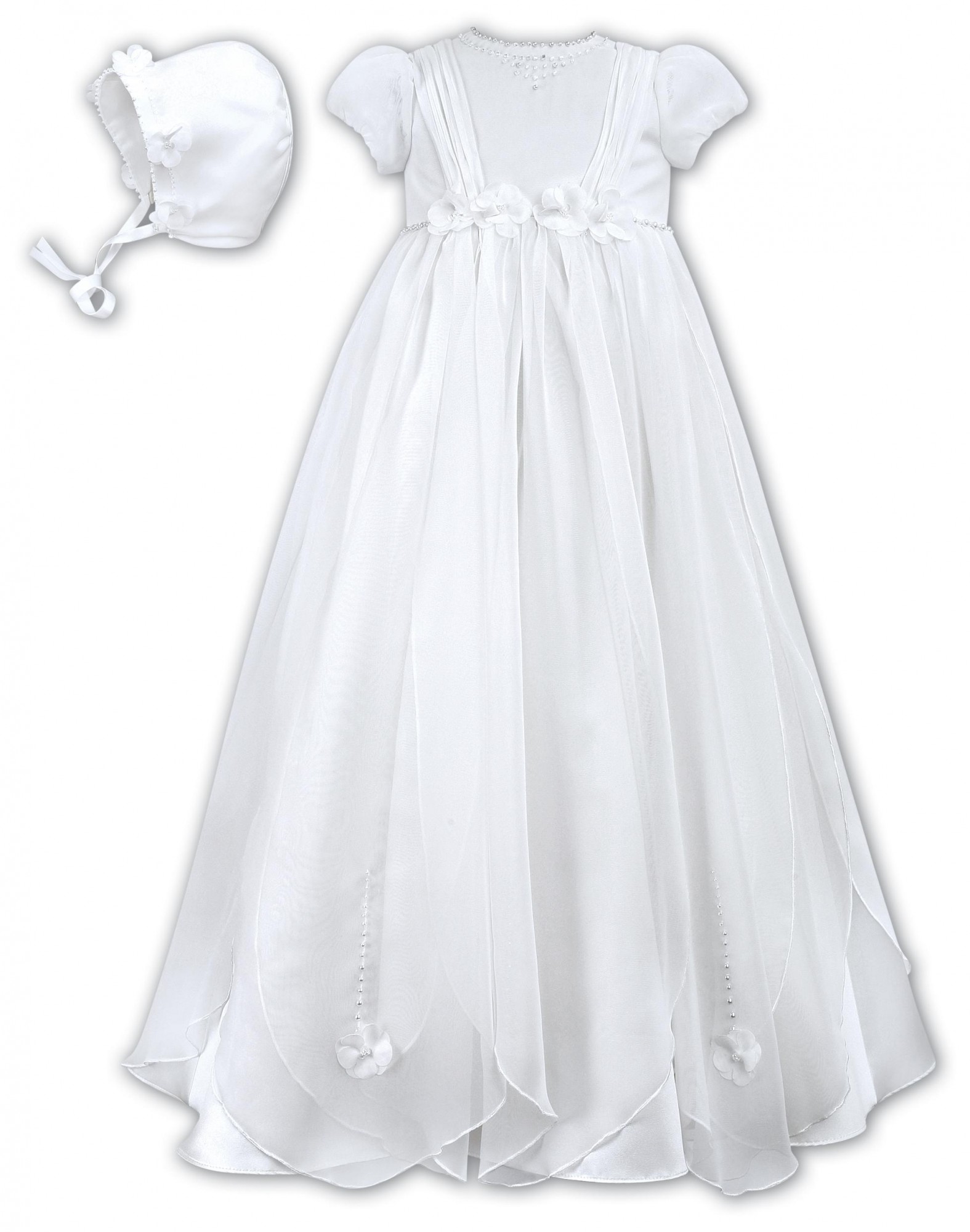Sarah Louise 001500 white robe and bonnet