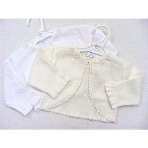 Knitted bolero with flower detail.