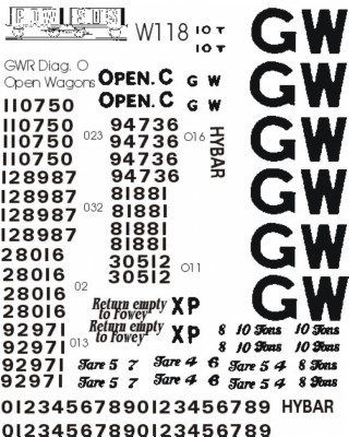 G.W.R. Diag. O. Open Wagons (White lettering)