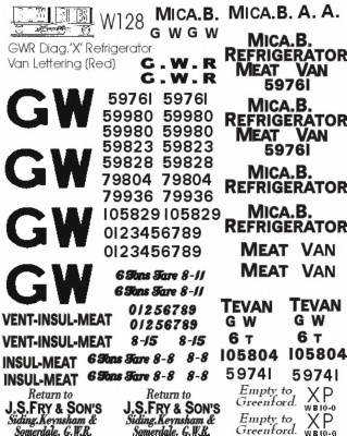 G.W.R. Diag. X. Meat Vans (Micas) (Red lettering)