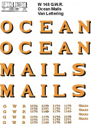 G.W.R. Ocean Mails coach lettering (Gold shaded black)