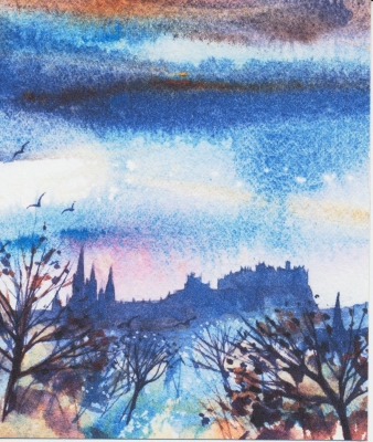 Edinburgh (Blue Silhouette)
