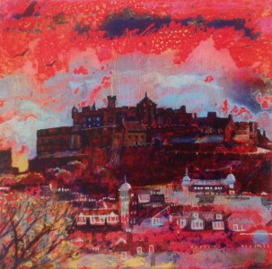 Edinburgh castle (red sky)