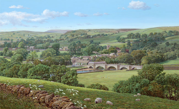 Summer in the Dales, Burnsall, Yorkshire. Painting- Keith Melling