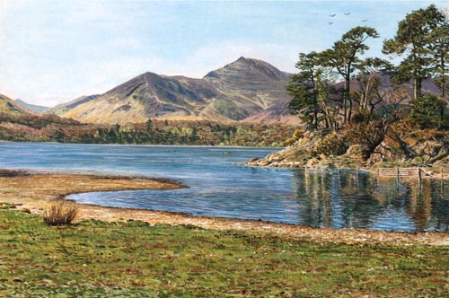Derwentwater and Friars Crag, Lake District. Painting by Sam P Melling