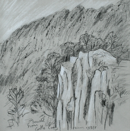 Castle Crag, Borrowdale. Sketch - keith Melling