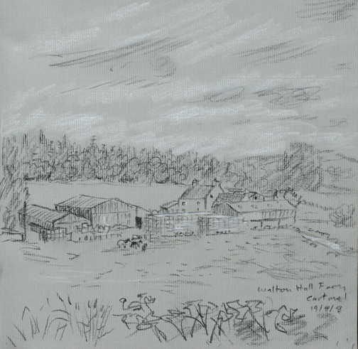Walton Hall Farm, Cartmel - sketch. Keith Melling